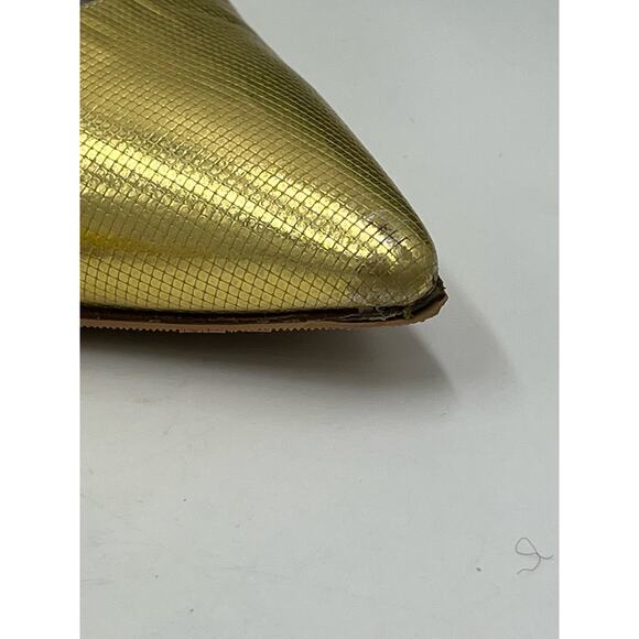 Stuart Weitzman Gold Foil Dagger  Sabbia Glitter Pointed Toe Heels SZ 39.5/9 - Picture 7 of 15